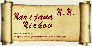 Marijana Mirkov vizit kartica